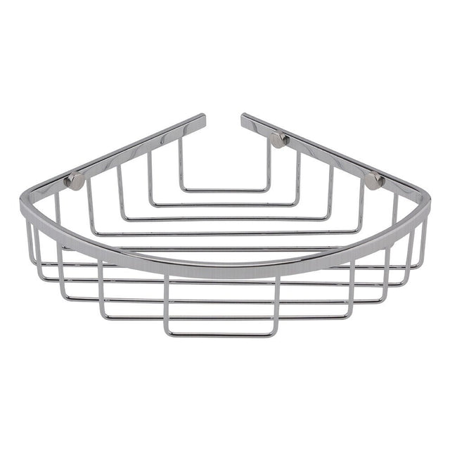 Launde Abbey Victrion Corner Shower Basket - Brushed Chrome - TAP 'N' SHOWER