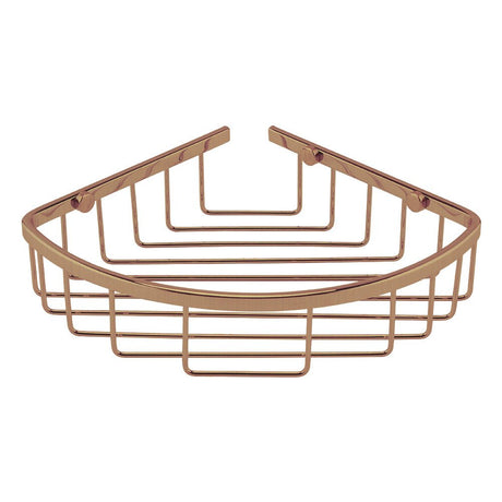 Launde Abbey Victrion Corner Shower Basket - Brushed Copper - TAP 'N' SHOWER