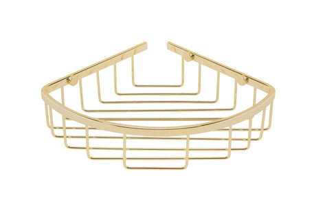 Launde Abbey Victrion Corner Shower Basket - Brushed Gold - TAP 'N' SHOWER