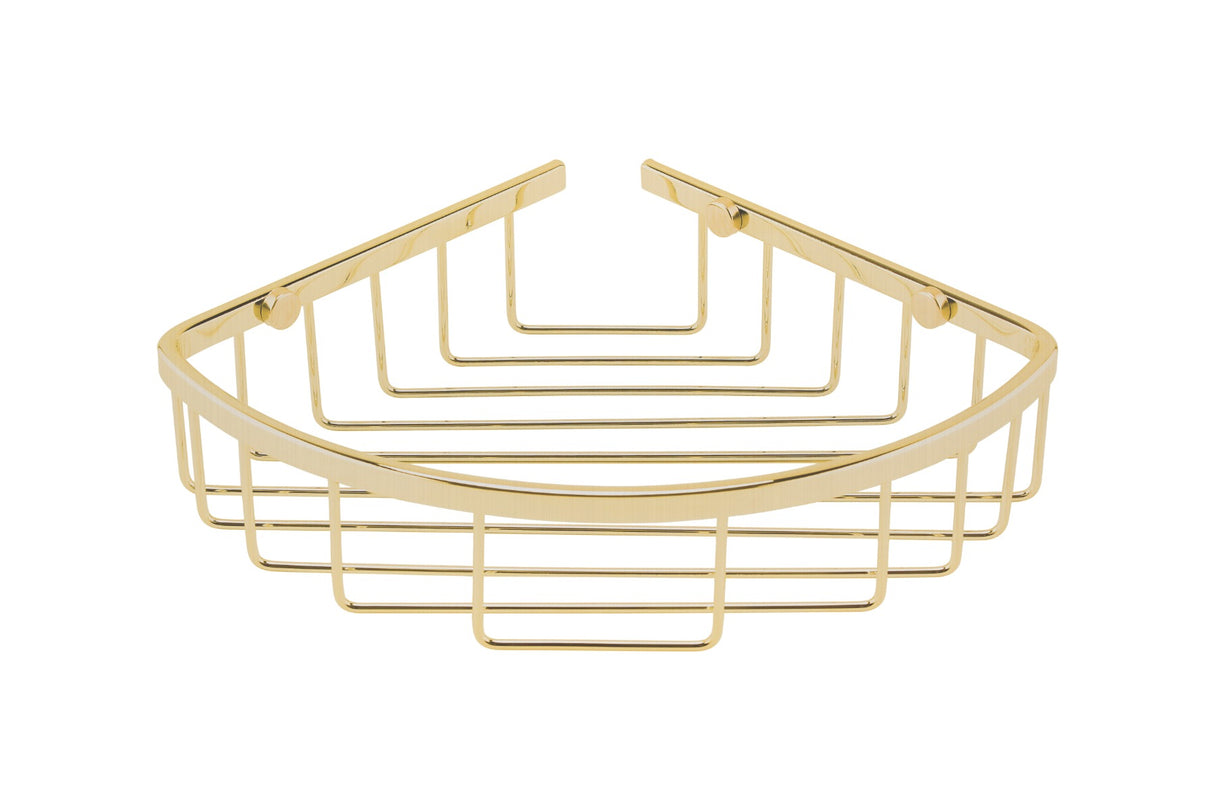 Launde Abbey Victrion Corner Shower Basket - Brushed Gold - TAP 'N' SHOWER