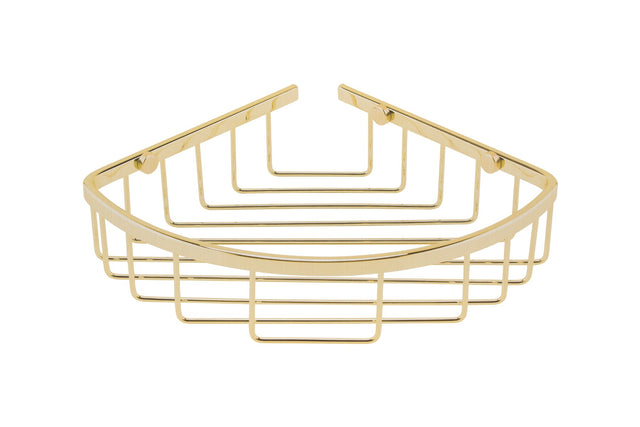 Launde Abbey Victrion Corner Shower Basket - Brushed Gold - TAP 'N' SHOWER