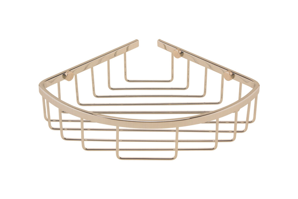 Launde Abbey Victrion Corner Shower Basket - Brushed Nickel - TAP 'N' SHOWER