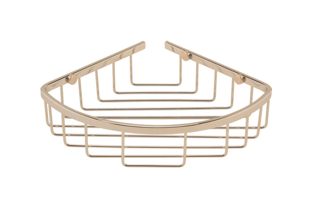 Launde Abbey Victrion Corner Shower Basket - Brushed Nickel - TAP 'N' SHOWER