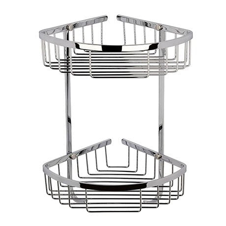 Launde Abbey Victrion Double Corner Shower Basket - Chrome - TAP 'N' SHOWER