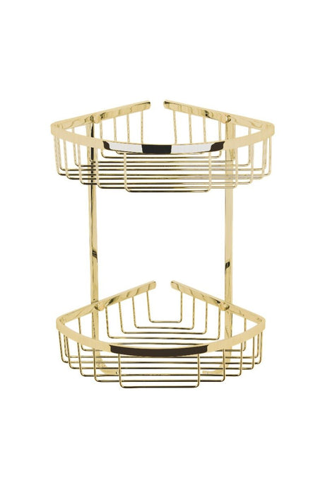 Launde Abbey Victrion Double Corner Shower Basket - Brushed nickel - TAP 'N' SHOWER