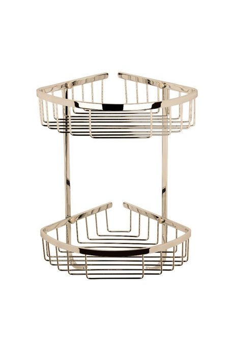 Launde Abbey Victrion Double Corner Shower Basket - Nickel - TAP 'N' SHOWER