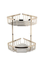 Launde Abbey Victrion Double Corner Shower Basket - Nickel - TAP 'N' SHOWER