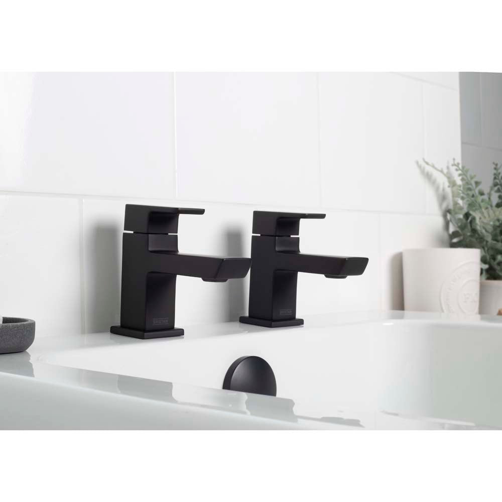Bristan Cobalt Bath Pillar Taps - Black - COB 3/4 BLK - TAP 'N' SHOWER