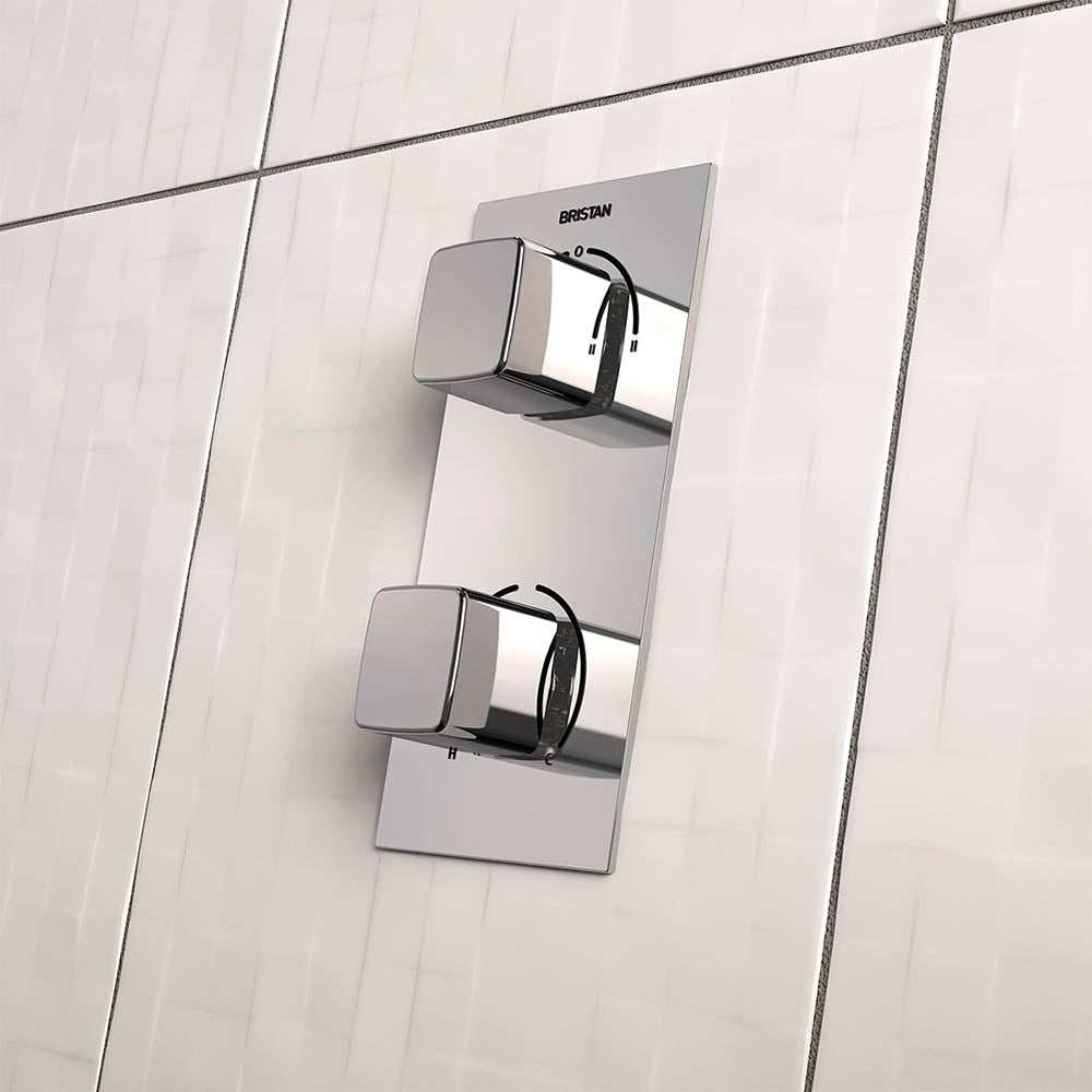 Bristan Cobalt Dual Control Thermostatic Recessed Valve Only - Chrome