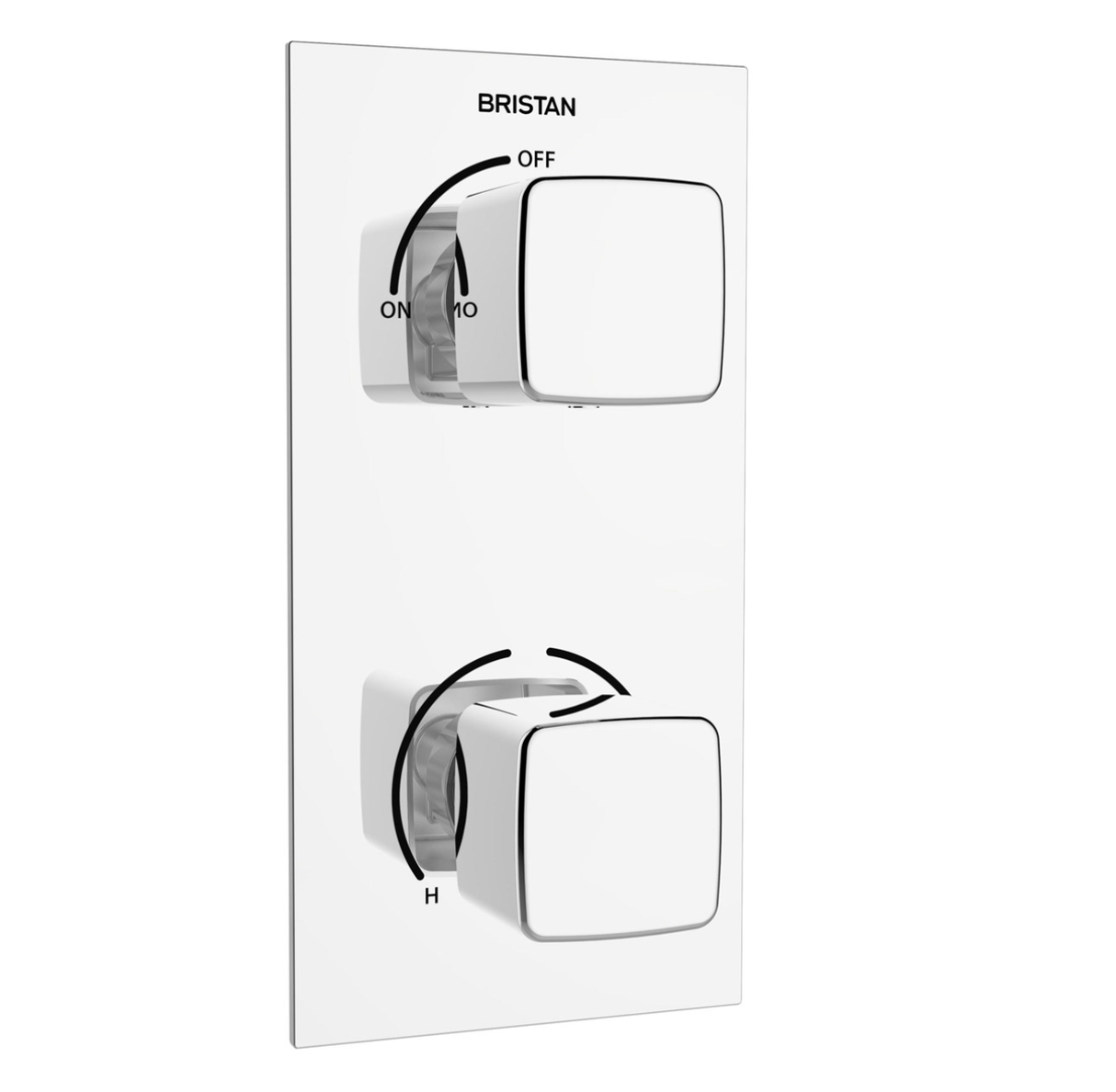 Bristan Cobalt Dual Control Thermostatic Recessed Valve Only - Chrome