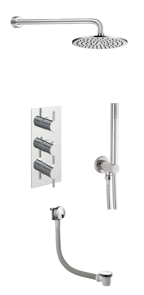 JTP Round Thermostat with Overhead Shower - Chrome - COM052