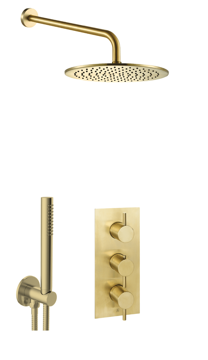JTP Vos Shower Combination 2 Outlet - Brushed Brass - COM077 - TAP 'N' SHOWER