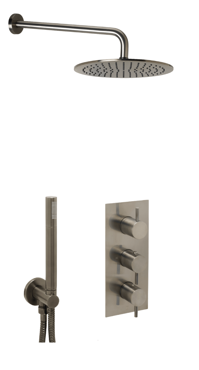 JTP Vos Shower Combination 2 Outlet - Brushed Black - COM079 - TAP 'N' SHOWER