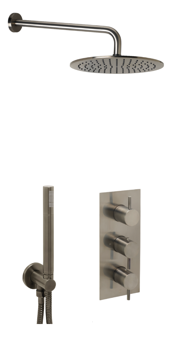 JTP Vos Shower Combination 2 Outlet - Brushed Black - COM079