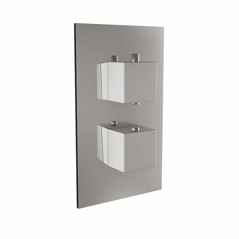 Scudo Twin Square Handle 1 Outlet Concealed Shower Valve - Chrome - CONCEALED001 - TAP 'N' SHOWER