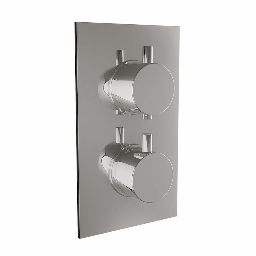 Scudo Twin Round Handle 2 Outlet Concealed Shower Valve - CONCEALED006 - TAP 'N' SHOWER