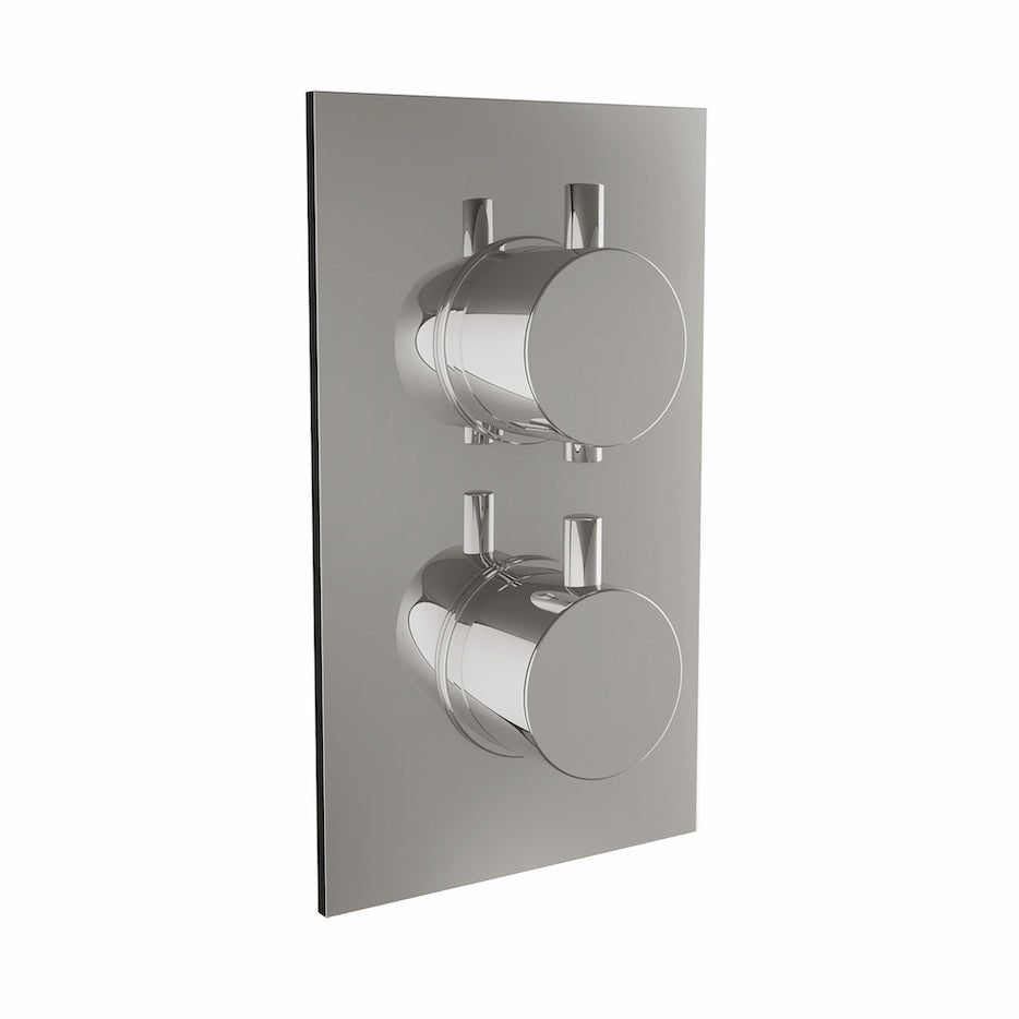 Scudo Twin Round Handle Concealed Shower Valve - Chrome - CONCEALED002 - TAP 'N' SHOWER