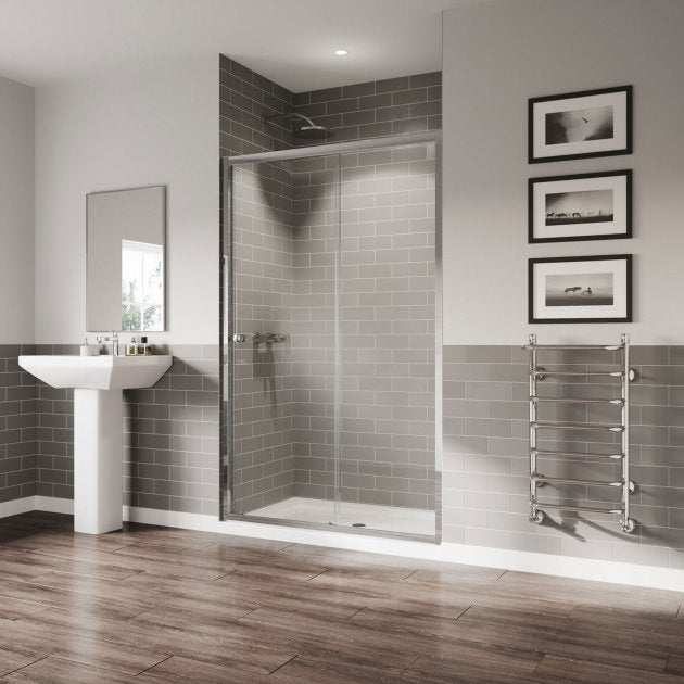 Coram 5mm Plain Glass GB 5 Chrome 1200mm Wide Sliding Shower Door - Clear - GB5SL12CUC - TAP 'N' SHOWER