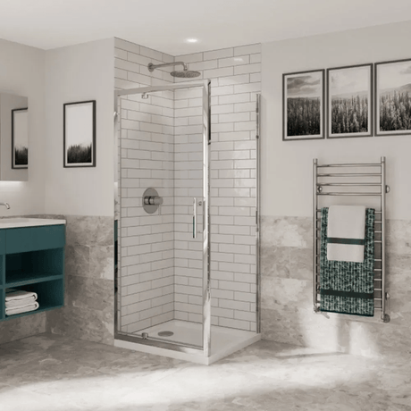 Coram Optima 6 Side Panel Chrome 800mm - Clear Glass - O6SP80CUC - TAP 'N' SHOWER