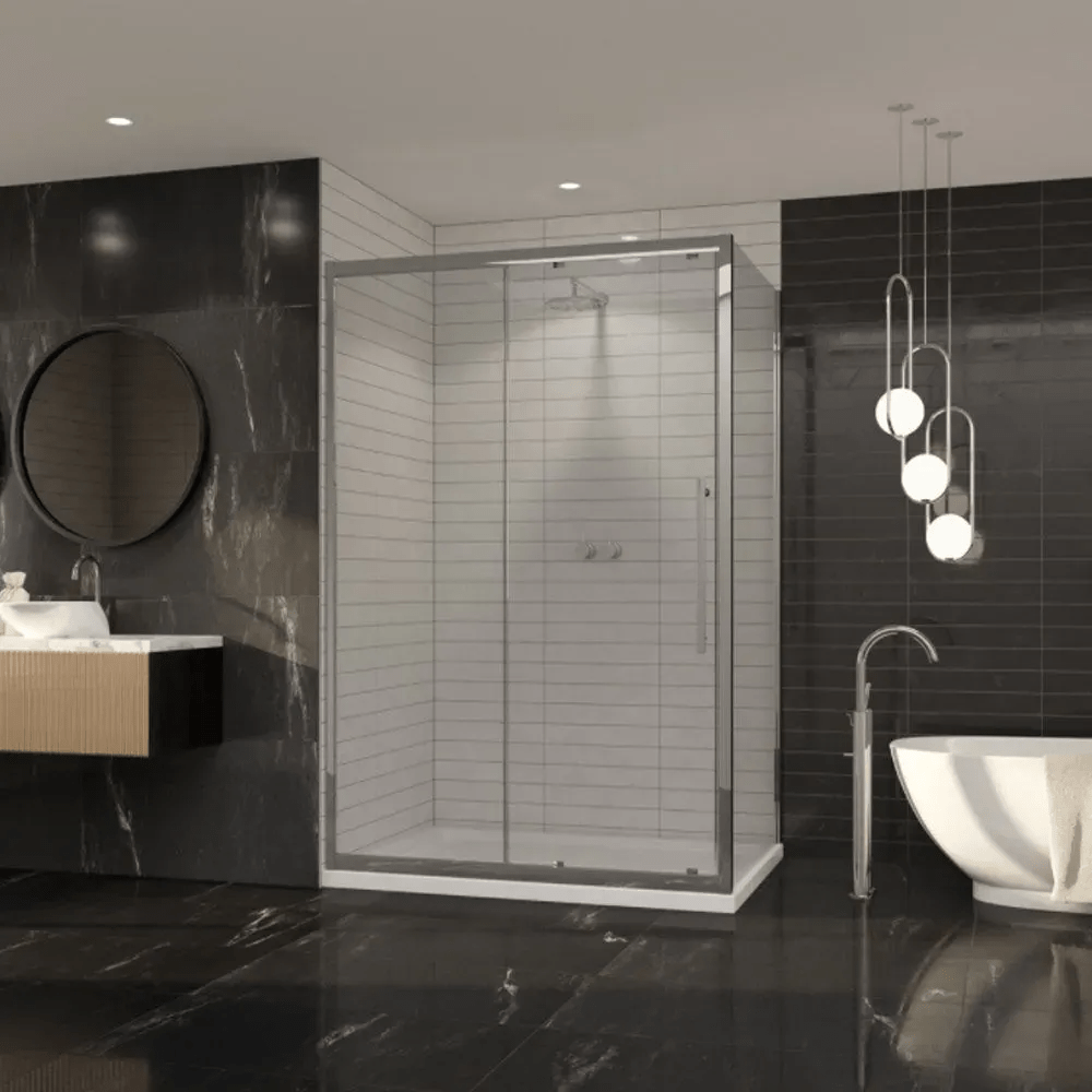 Coram Premier 8 Side Panel Clear Glass 900mm - Chrome - P8SP90CUC - TAP 'N' SHOWER