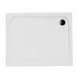 Coram Resin 1700mm x 900mm white flat top rectangular shower tray with waste hole and high-gloss acrylic finish