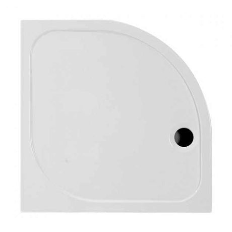 Coram Resin 900mm x 900mm white quadrant flat top shower tray with waste cut-out for corner installation