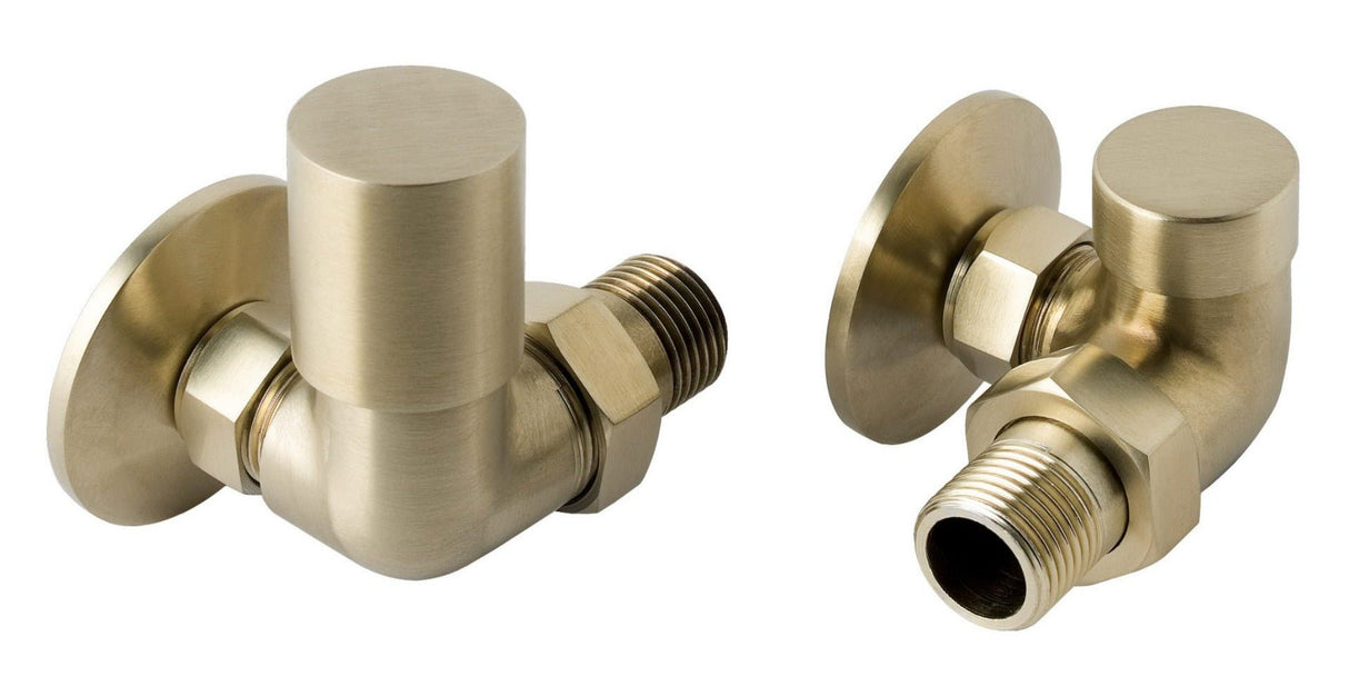 JTP VOS Corner Radiator Valve - Brushed Brass - 23RVACABBR - TAP 'N' SHOWER