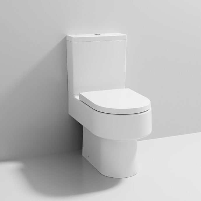 Nuie Ambrose White Contemporary Semi Flush to Wall WC - CPV006