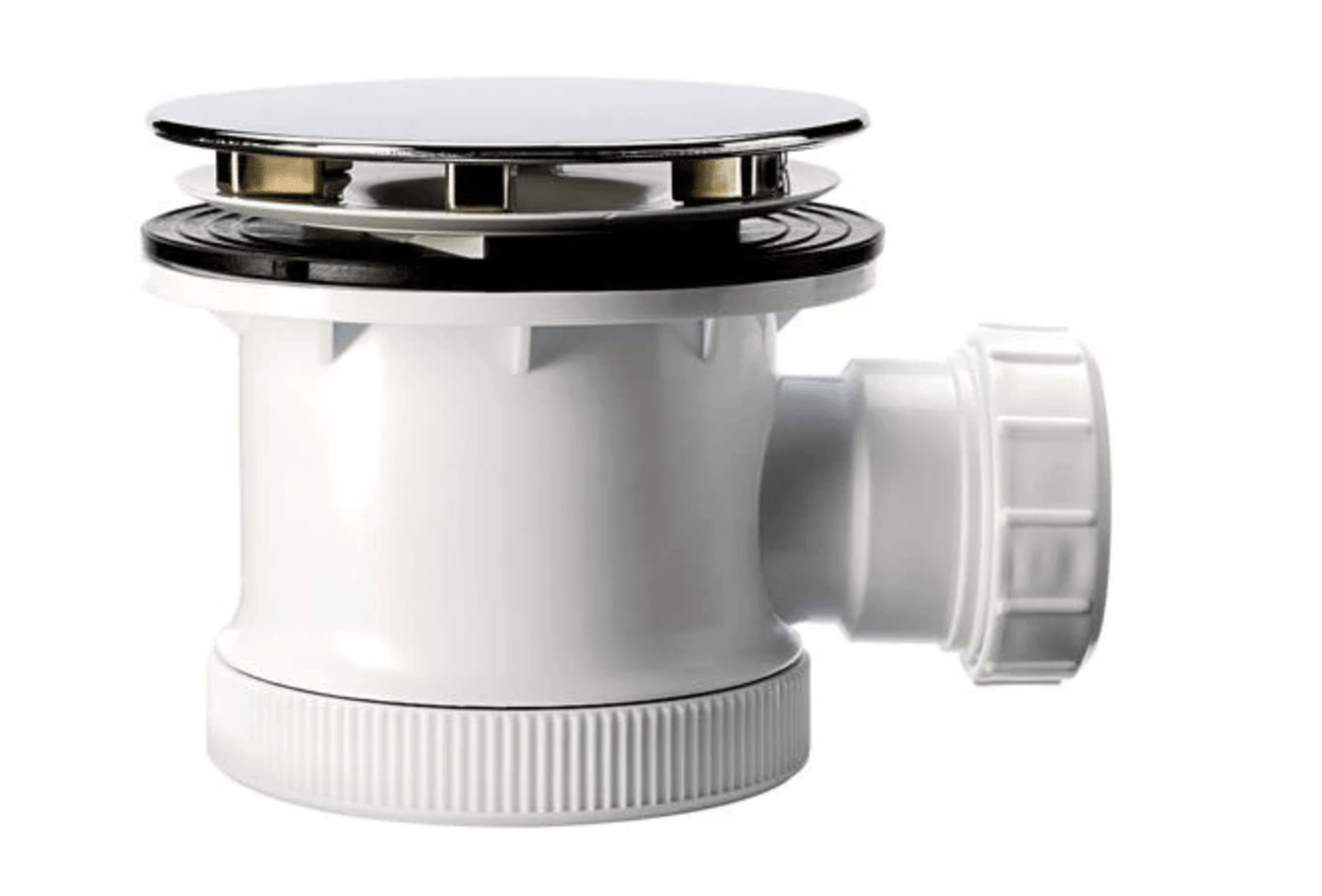 Coram 90mm Top Access Chrome Shower Waste - STA90TRAP - TAP 'N' SHOWER