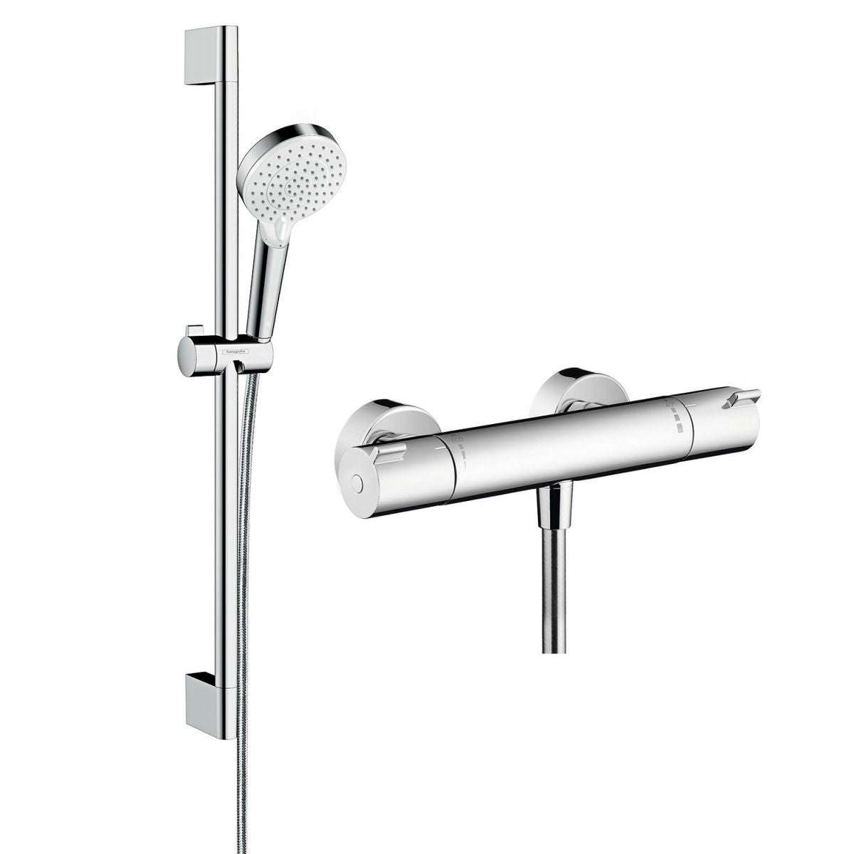 Hansgrohe Crometta Shower system 100 Vario with Ecostat 1001 CL thermo