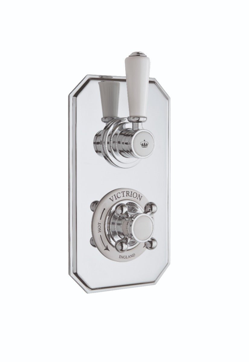 Launde Abbey Victrion Single Outlet Twin Thermostatic Concealed Shower Valve - Chrome - TAP 'N' SHOWER
