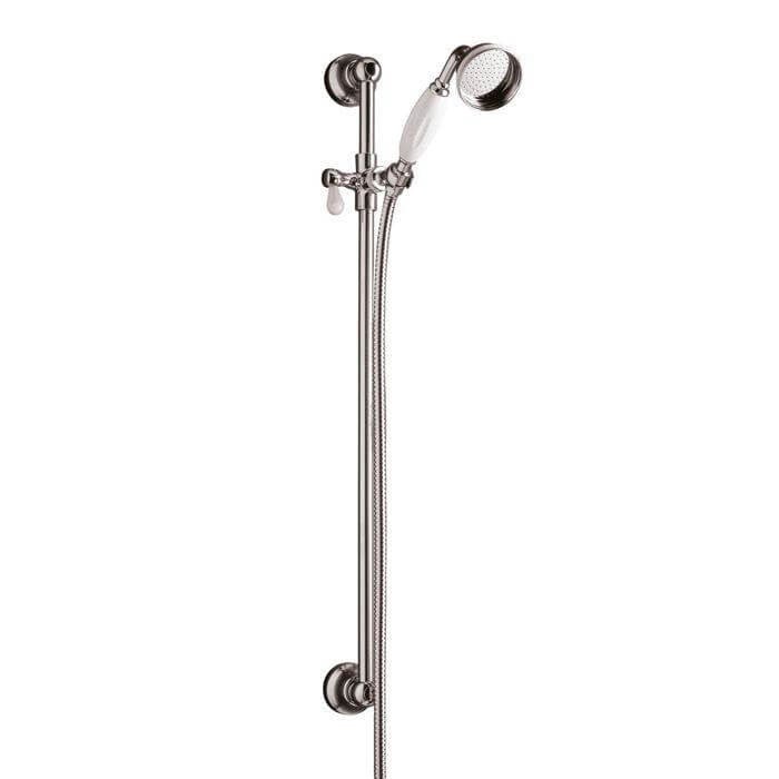Launde Abbey Victrion Traditional Slide Rail Kit and Handset - Brushed Nickel - TAP 'N' SHOWER