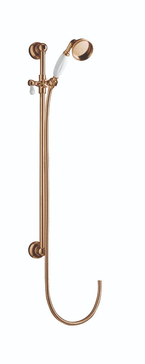 Launde Abbey Victrion Traditional Slide Rail Kit and Handset - Copper - TAP 'N' SHOWER
