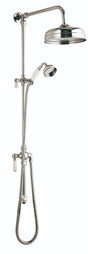 Launde Abbey Victrion Superbe Fixed Rigid Riser Kit with 8" Shower Head and Handset - Nickel - TAP 'N' SHOWER