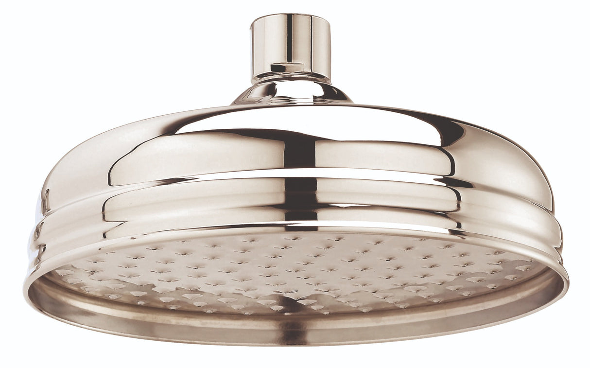 Launde Abbey Victrion 8" Fixed Shower Head - Nickel - TAP 'N' SHOWER