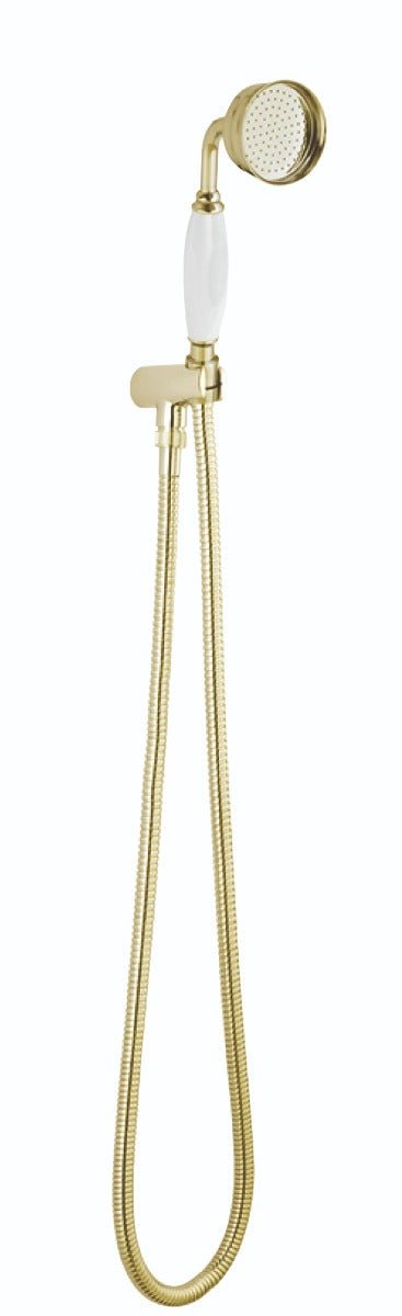 Launde Abbey Victrion Wall Mounted Handset Shower Set - Gold - TAP 'N' SHOWER