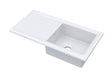 Launde Abbey Fireclay Counter Top Sink Single Bowl 1010 x 525mm - White - TAP 'N' SHOWER