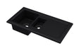 Launde Abbey 1.5 Bowl Counter Top Sink 1010mm x 525mm - Matt Black - TAP 'N' SHOWER