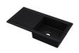 Launde Abbey Fireclay Counter Top Sink Single Bowl 1010mm x 525mm - Matt Black - TAP 'N' SHOWER