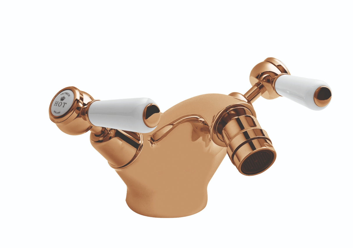 Launde Abbey Victrion Deck Mounted Lever Mono Bidet Mixer Tap - Copper - TAP 'N' SHOWER