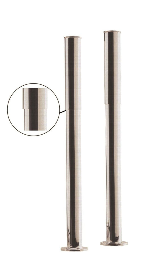 Launde Abbey Bath Legs with Adjustable Shrouds - Brushed Nickel - TAP 'N' SHOWER
