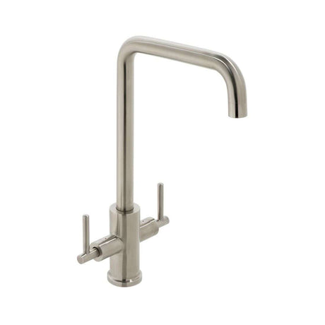 Vado Spirit Mono Sink Mixer deck mounted stainless steel tap with dual lever handles
