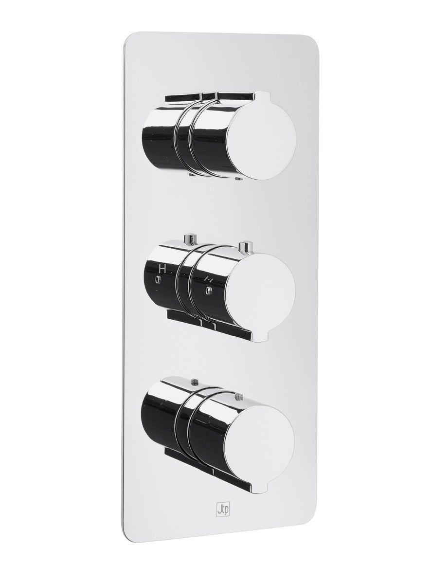 JTP Curve Thermostatic Concealed 2 Outlet Shower Valve Vertical - Chrome - 72690