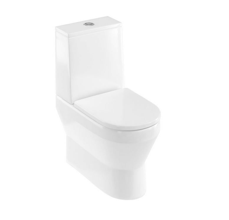 Britton Curve2 Rimless Back To Wall Close Coupled Pan and SC Seat - White Gloss - CUR2.003 - TAP 'N' SHOWER