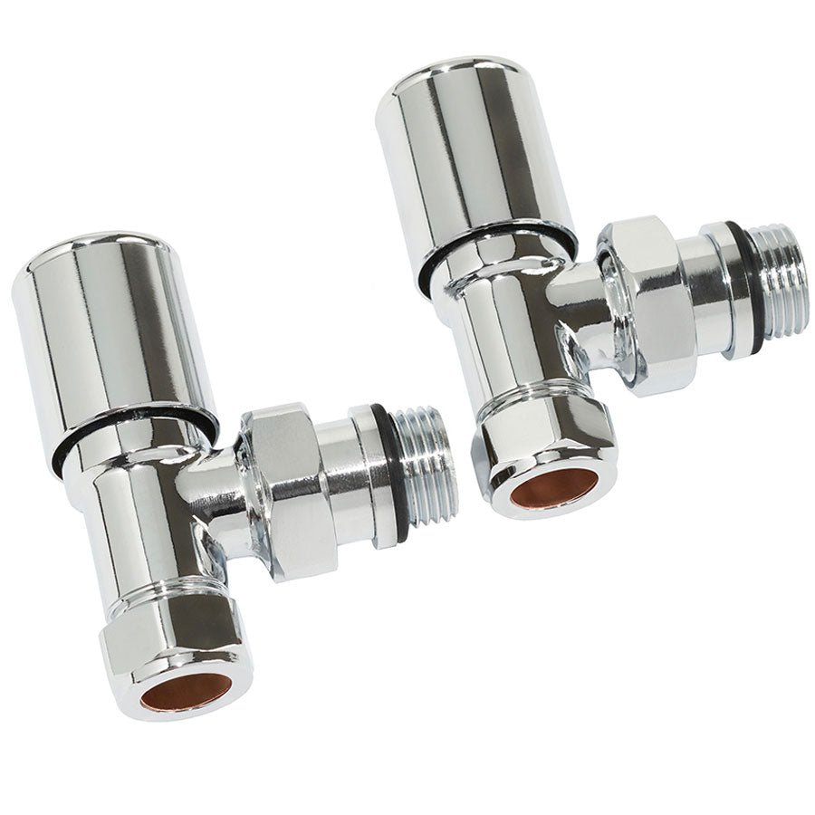 Ultraheat Cylindrical - 30 Angle Manual Radiator Valve with Lockshield - Chrome - CYH850C - TAP 'N' SHOWER