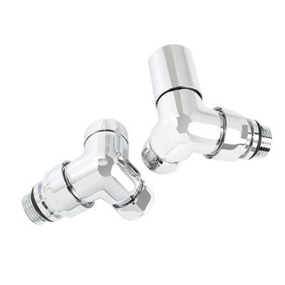 Ultraheat Cylindrical - 30 Corner Manual Radiator Valve with Lockshield - Chrome - CYH853C - TAP 'N' SHOWER