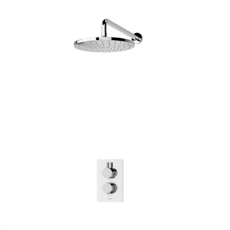Aqualisa Dream Concealed Round Thermostatic Mixer Single Outlet With Wall Fixed Head - Chrome - DRMDCV1.FW.RND - TAP 'N' SHOWER