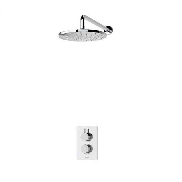 Aqualisa Dream Concealed Round Thermostatic Mixer Single Outlet With Wall Fixed Head - Chrome - DRMDCV1.FW.RND - TAP 'N' SHOWER