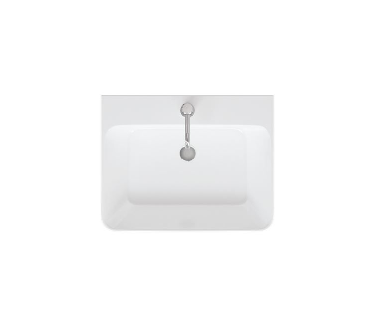 Britton Dalston One Tap Hole Basin 600mm - White - DAL.060 - TAP 'N' SHOWER