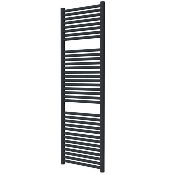 Radox Hercules 1500mm H black pearl anthracite heated towel rail with straight designer bars